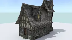 Medieval Town House Low-poly  3D model