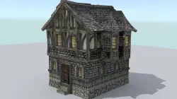 Medieval Town House Low-poly  3D model