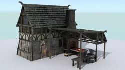Medieval Village Blacksmith Low-poly  3D model