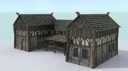 Medieval Village Stable Low-poly  3D model