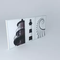 modern art canvas 3D model