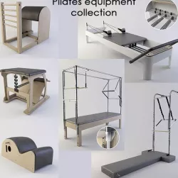 Pilates equipment collection 3D model