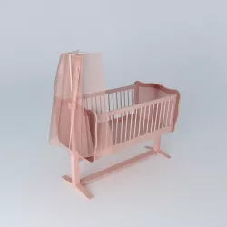 Pink baby cradle  3D model
