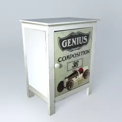 Retro bedside 3D model