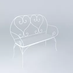 Romantic style bench  3D model