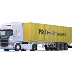 Scania R730 with 10 Containers Low-poly  3D model
