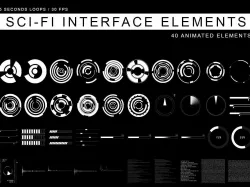 Sci-Fi Interface elements 3D model