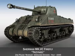 Sherman MK VC Firefly - Tryniec 3D model