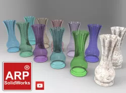 Simple glass vase and ceramic