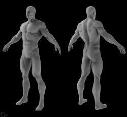 Superhero Base Mesh Low-poly  3D model