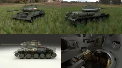 T-34 85 Interior Engine Bay Full HDRI 3D model