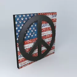 Table Love and Usa 3D model