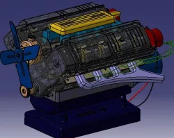 V8 Engine Toy Model with Catia V5