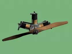 Vintage aircraft engine 1910 3D model