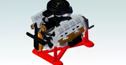 Visible V8 Engine