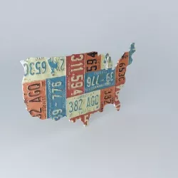 Wall frame and decor 3D model