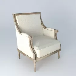 White Armchair CASANOVA 3D model