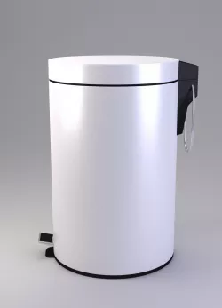 White Pedal Bin 3D model