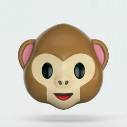 3D Emoji - Monkey  Low-poly 3D model