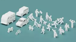 3D Human scale figures Low-poly 3D model