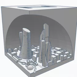 a normal XYZ 20mm calibration cube but with a city on the inside