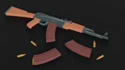 AK 74 Lowpoly gun In 4 colors Low-poly 3D model