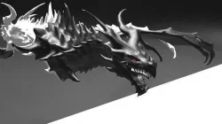 Alduin Black And White  Low-poly 3D model