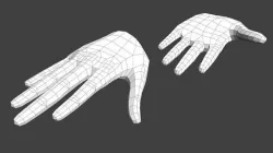 Anime Girl Hand Base V1 Low-poly 3D model