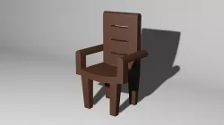Armchair kursi meja makan 01 Low-poly 3D model