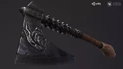 Axe Viking Lion Low-poly 3D model