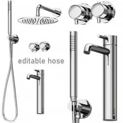 Bathroom plumbing set 3D model