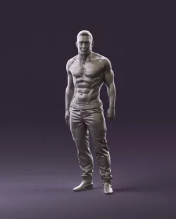 Bodybuilder topless 0962 3D model