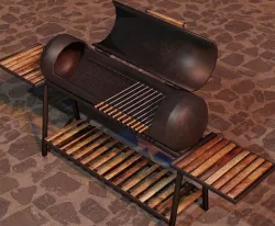 Brazier from a gas cylinder Low-poly 3D model