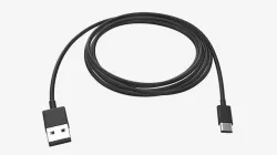 Cable USB-C to USB black 3D model