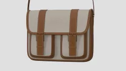 Canvas and Leather Messenger Bag 3D model