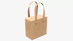 Cardboard box with handles and rivets 01 3D model