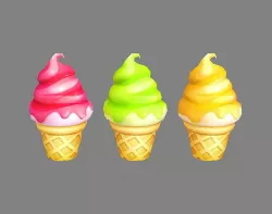 Cartoon ice cream Low-poly 3D model