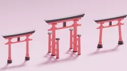 Cartoon Japanese Torii Gate 3D model