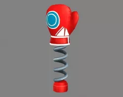 Cartoon spring gloves - Trick toy Low-poly 3D model