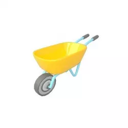 Cartoon Wheelbarrow v1 001 Low-poly 3D model
