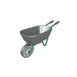 Cartoon Wheelbarrow v1 002 Low-poly 3D model
