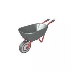 Cartoon Wheelbarrow v1 003 Low-poly 3D model