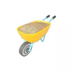 Cartoon Wheelbarrow v2 001 Low-poly 3D model