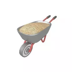 Cartoon Wheelbarrow v2 003 Low-poly 3D model