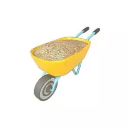 Cartoon Wheelbarrow v3 001 Low-poly 3D model