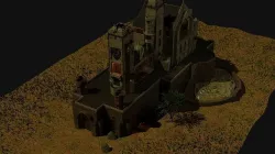 Castle scene and a low poly 3D model