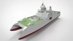 Catamaran destroyer ship 3D model