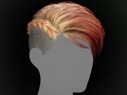 Cyberpunk Hair for Games Low-poly 3D model