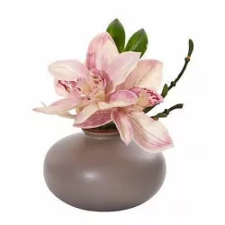 Cymbidium Orchid Floral Arrangement in Vase 3D model