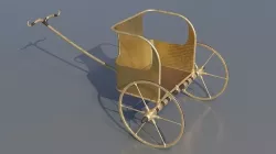 Detailed Egyptian Chariot Military Tutankhamen Treasure Low Res Low-poly 3D model